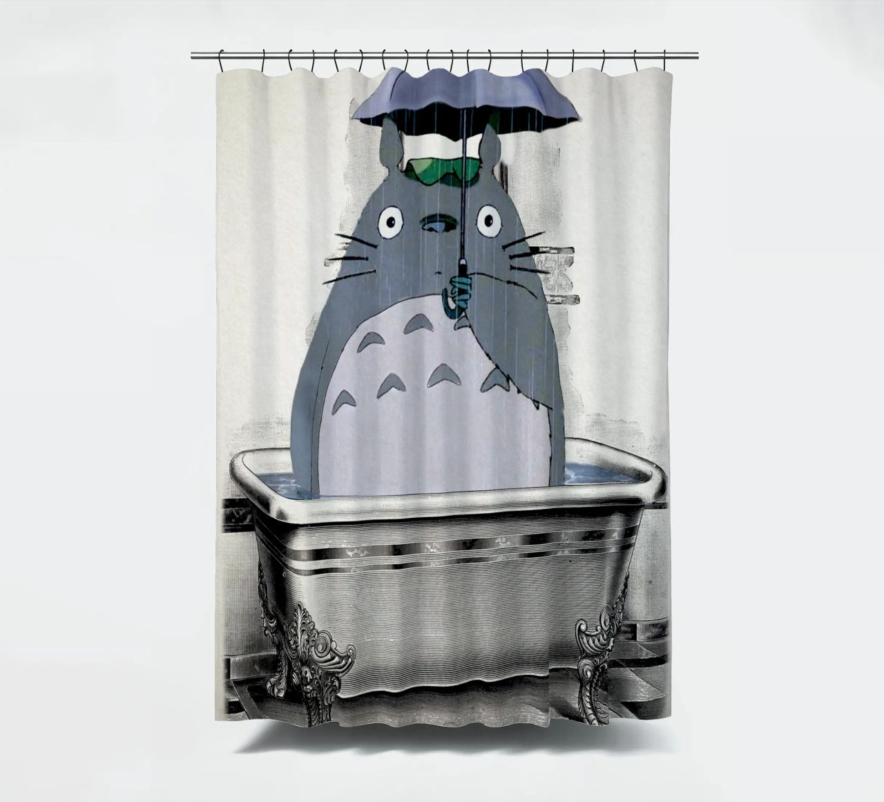 Totoro in der Dusche - Anime Manga Kunstdruck Duschvorhang von Mashtup