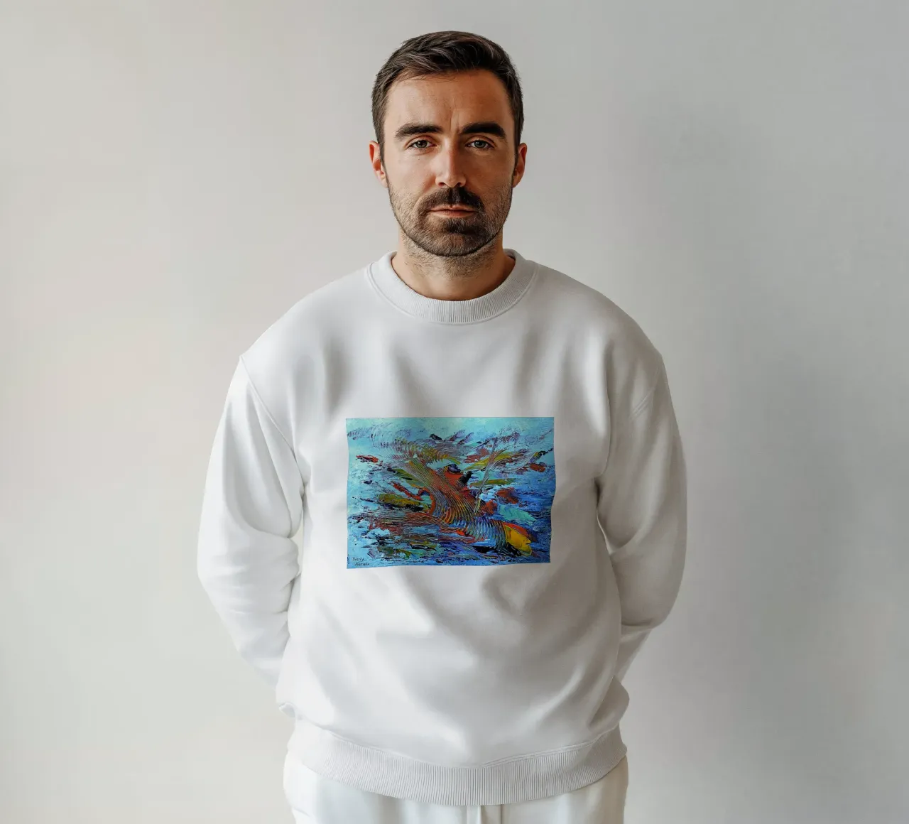 ABSTRACT SUNSET felpa da Thierry Vobmann Abstract painting