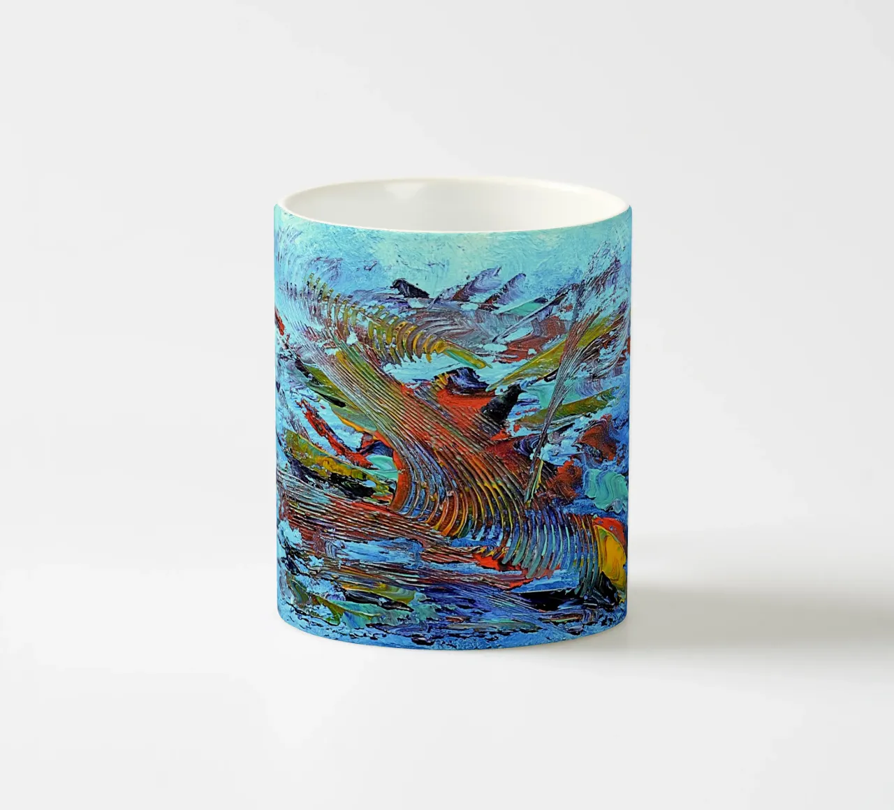 ABSTRACT SUNSET tazza in ceramica da Thierry Vobmann Abstract painting