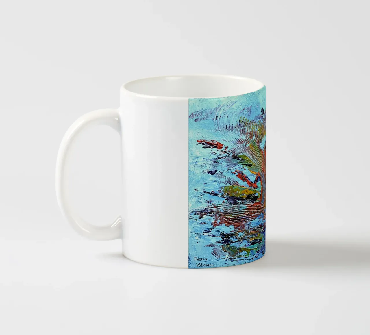ABSTRACT SUNSET tazza in ceramica da Thierry Vobmann Abstract painting