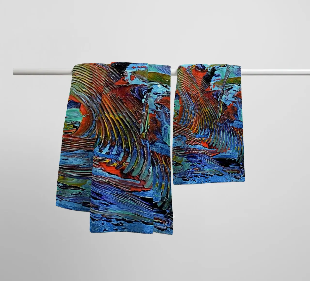 ABSTRACT SUNSET asciugamano da bagno da Thierry Vobmann Abstract painting
