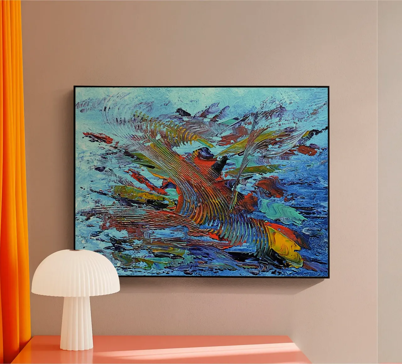 ABSTRACT SUNSET acryl van Thierry Vobmann Abstract painting