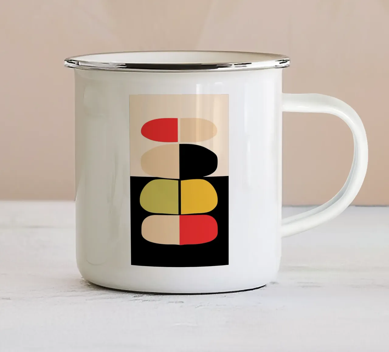 Astratto minimalista 76 tazza in smalto da LeaDArt