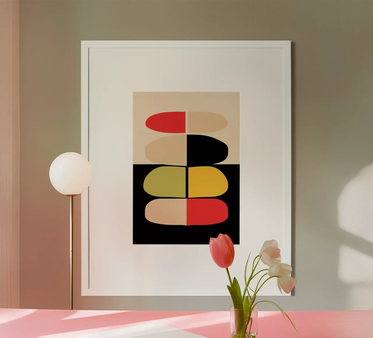 Astratto minimalista 76 poster con telaio in plastica da LeaDArt