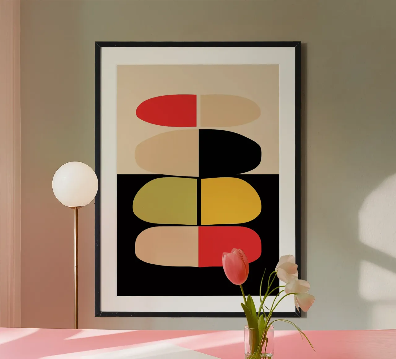 Astratto minimalista 76 poster con telaio in plastica da LeaDArt