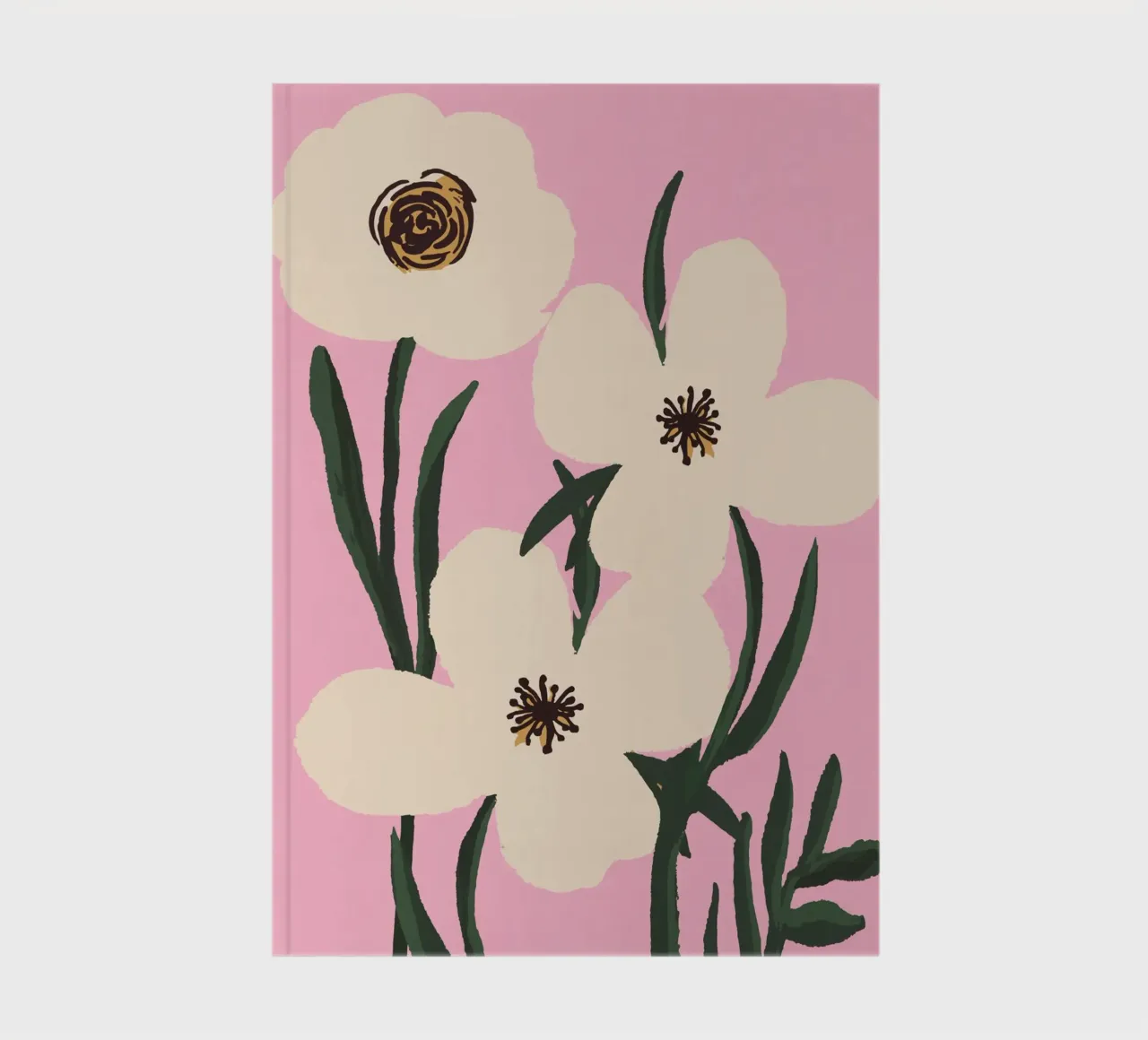 Minimal Abstract Flowers 30 notebook by LeaDArt
