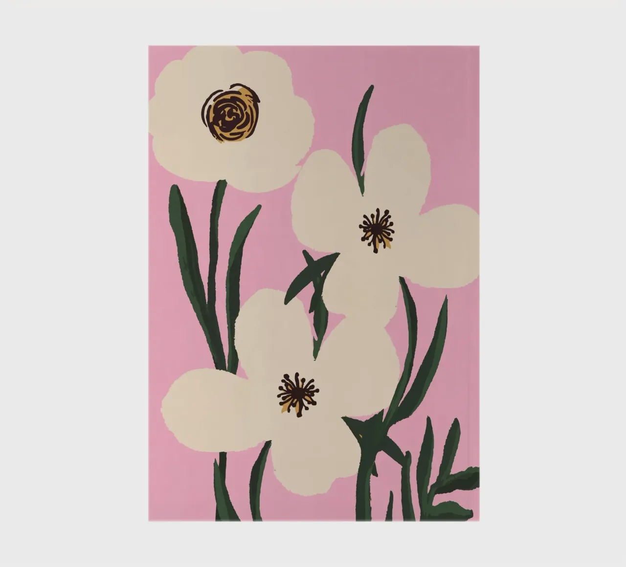 Minimal Abstract Flowers 30 notebook by LeaDArt