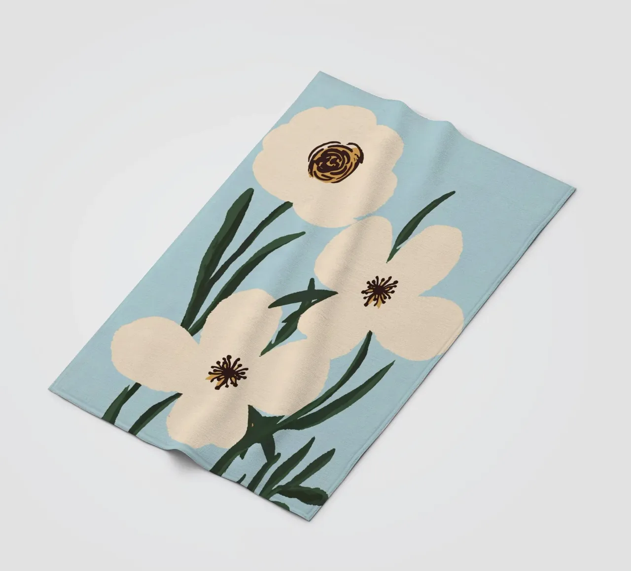 Minimal Abstract Flowers 31 fleece blanket by LeaDArt