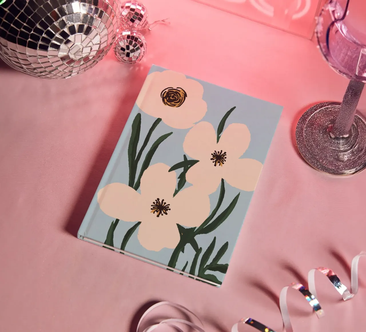 Minimal Abstract Flowers 31 notebook by LeaDArt