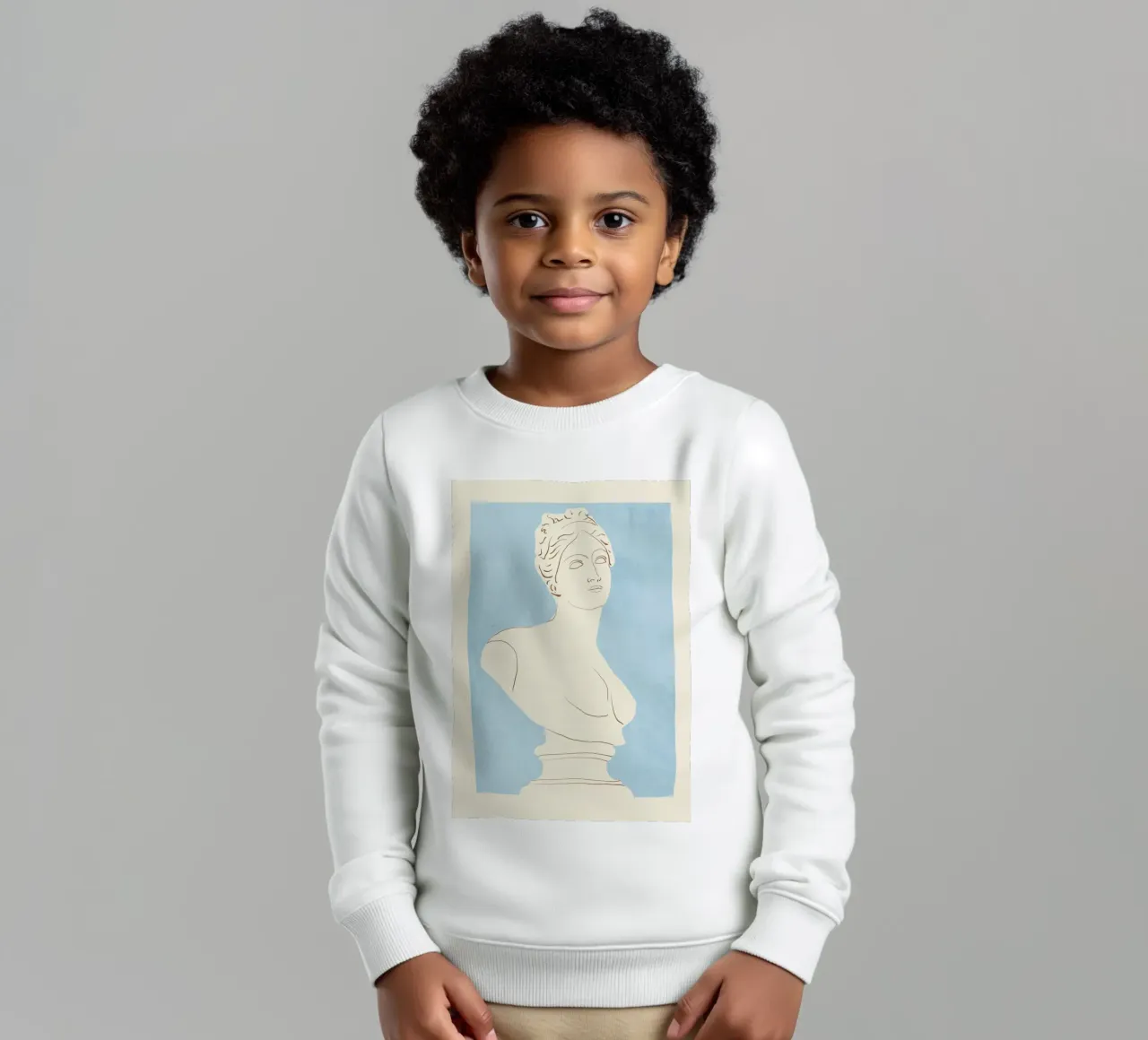 Busto minimalista 3 felpa bambino da LeaDArt