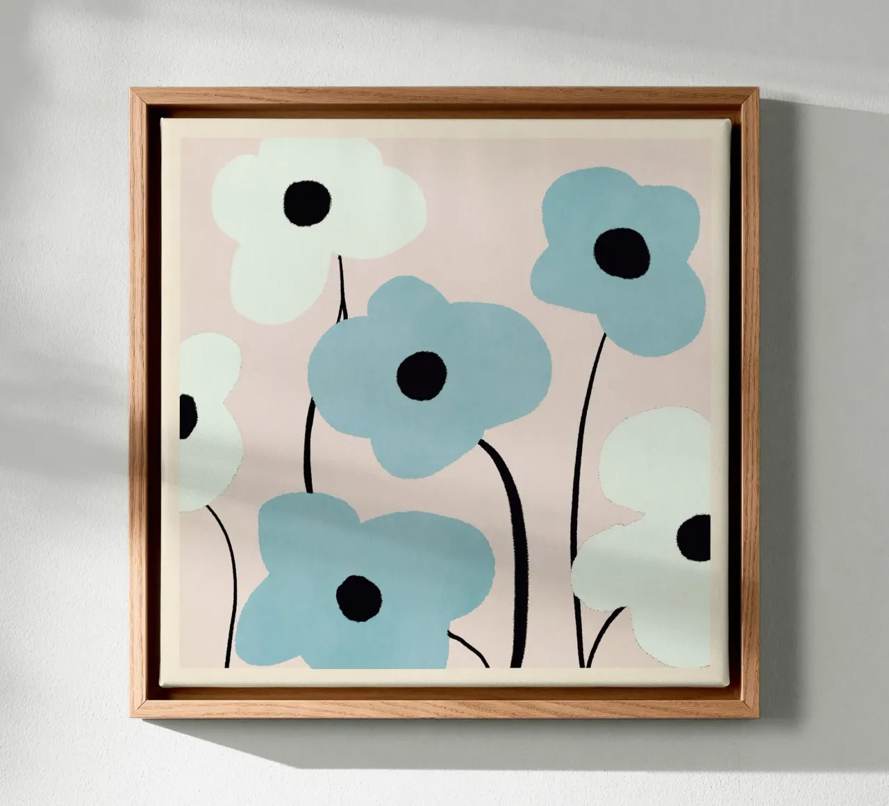 Fiori astratti minimali 32 tela con Cornice a cassetta da LeaDArt