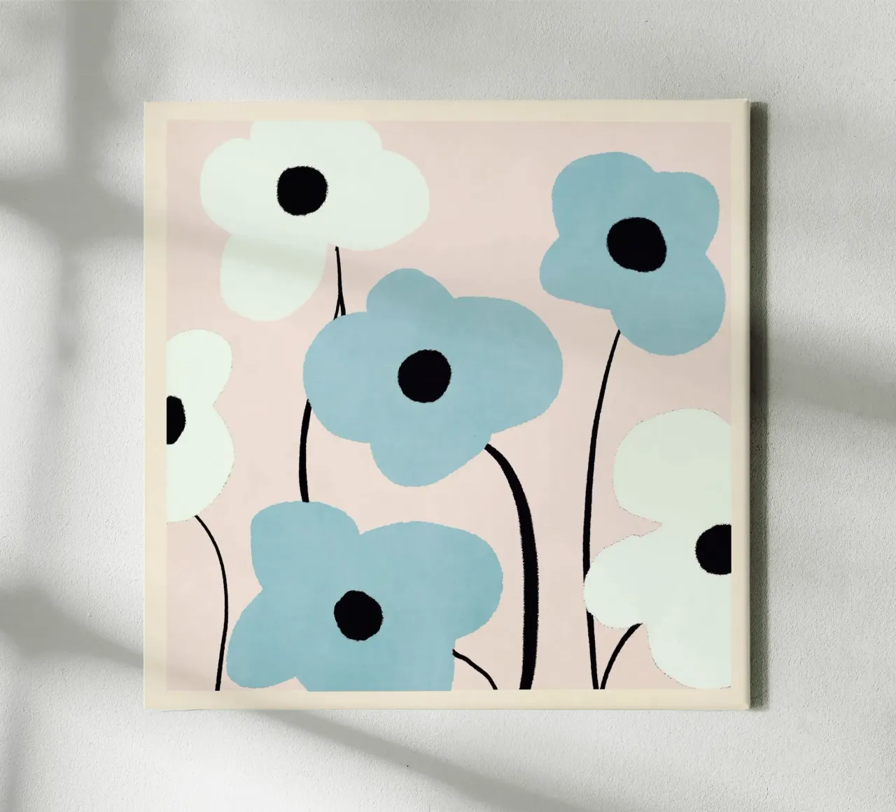 Fiori astratti minimali 32 tela con Cornice a cassetta da LeaDArt