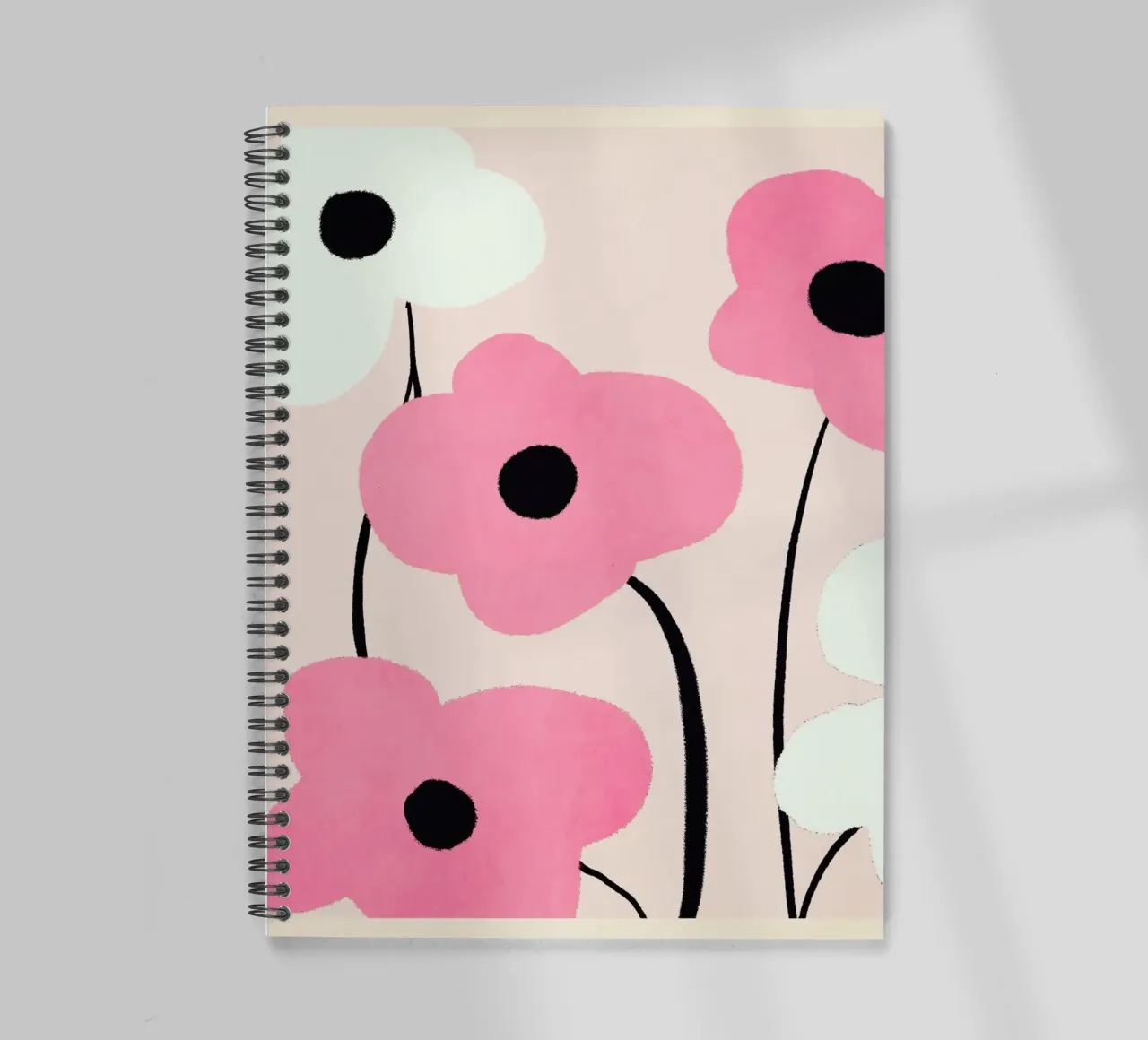 Minimal Abstract Flowers 33 spiral notebook by LeaDArt