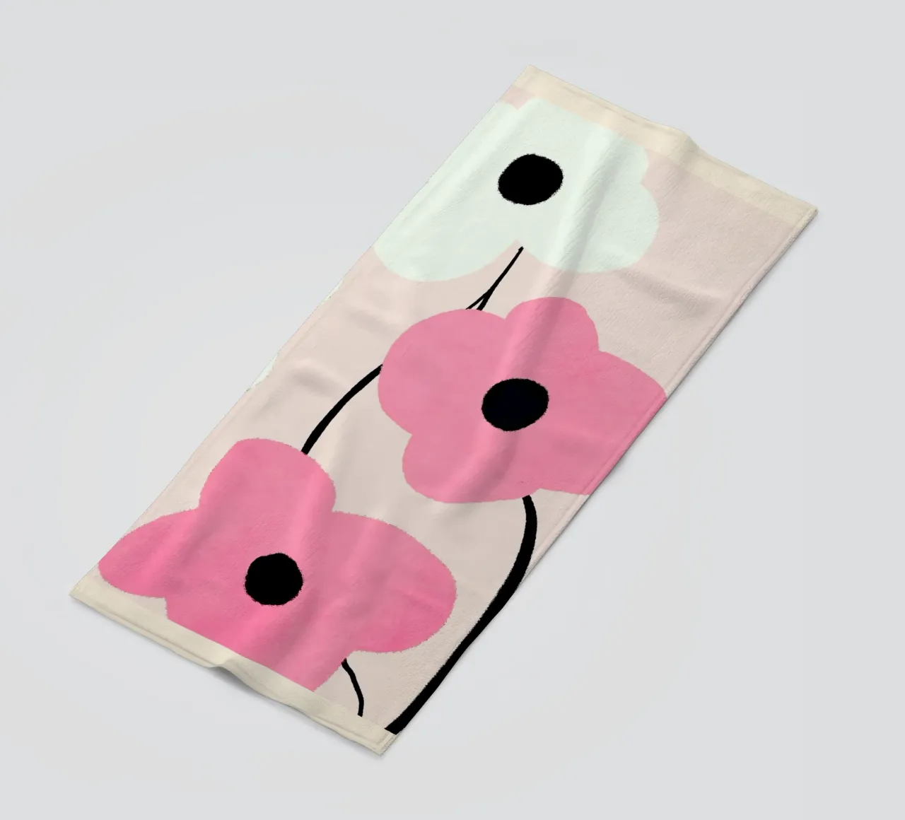 Minimal Abstract Flowers 33 beach towel by LeaDArt