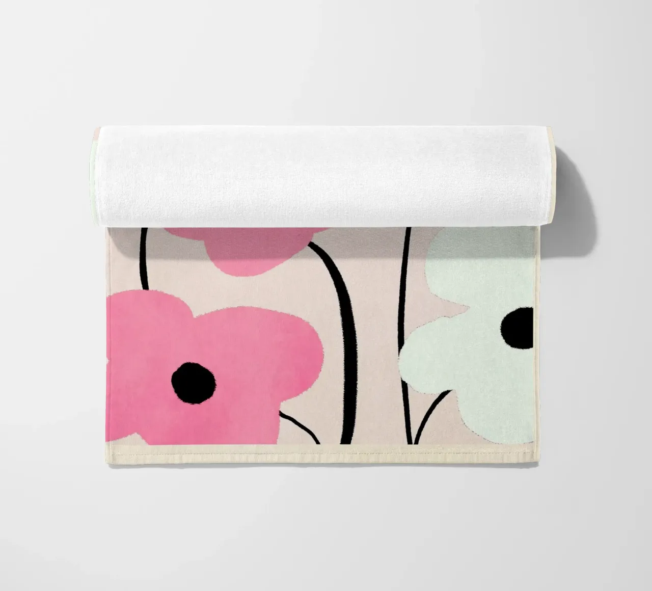Minimal Abstract Flowers 33 beach towel by LeaDArt