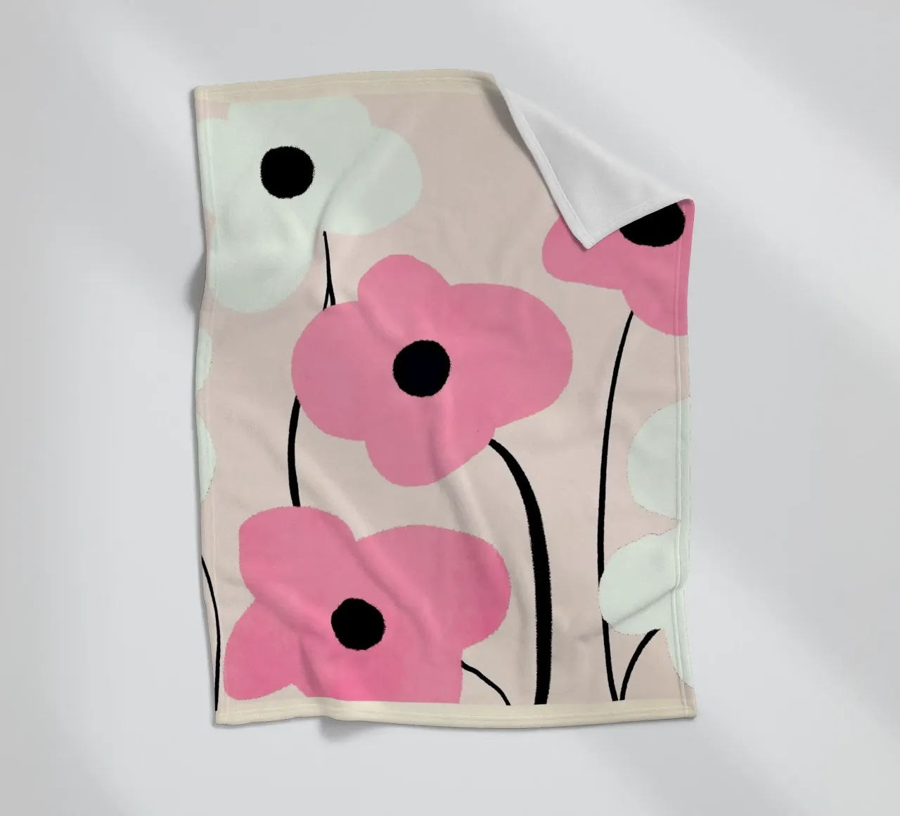 Fiori astratti minimali 33 coperta in pile da LeaDArt