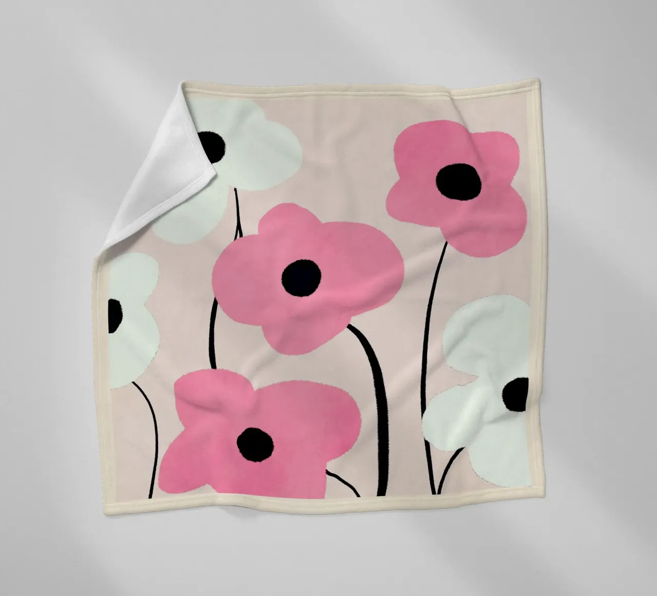 Fiori astratti minimali 33 coperta in pile da LeaDArt