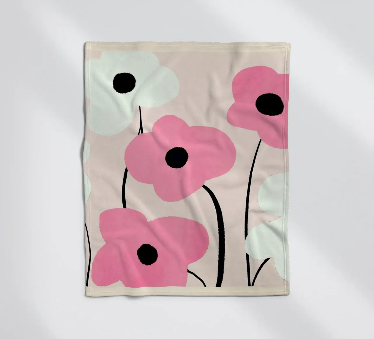 Fiori astratti minimali 33 coperta in pile da LeaDArt