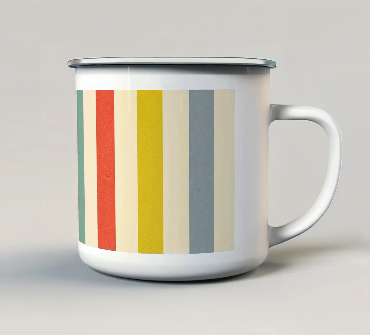 Retro Summer Stripe Pattern enamel mug by Dominique Vari Abstract