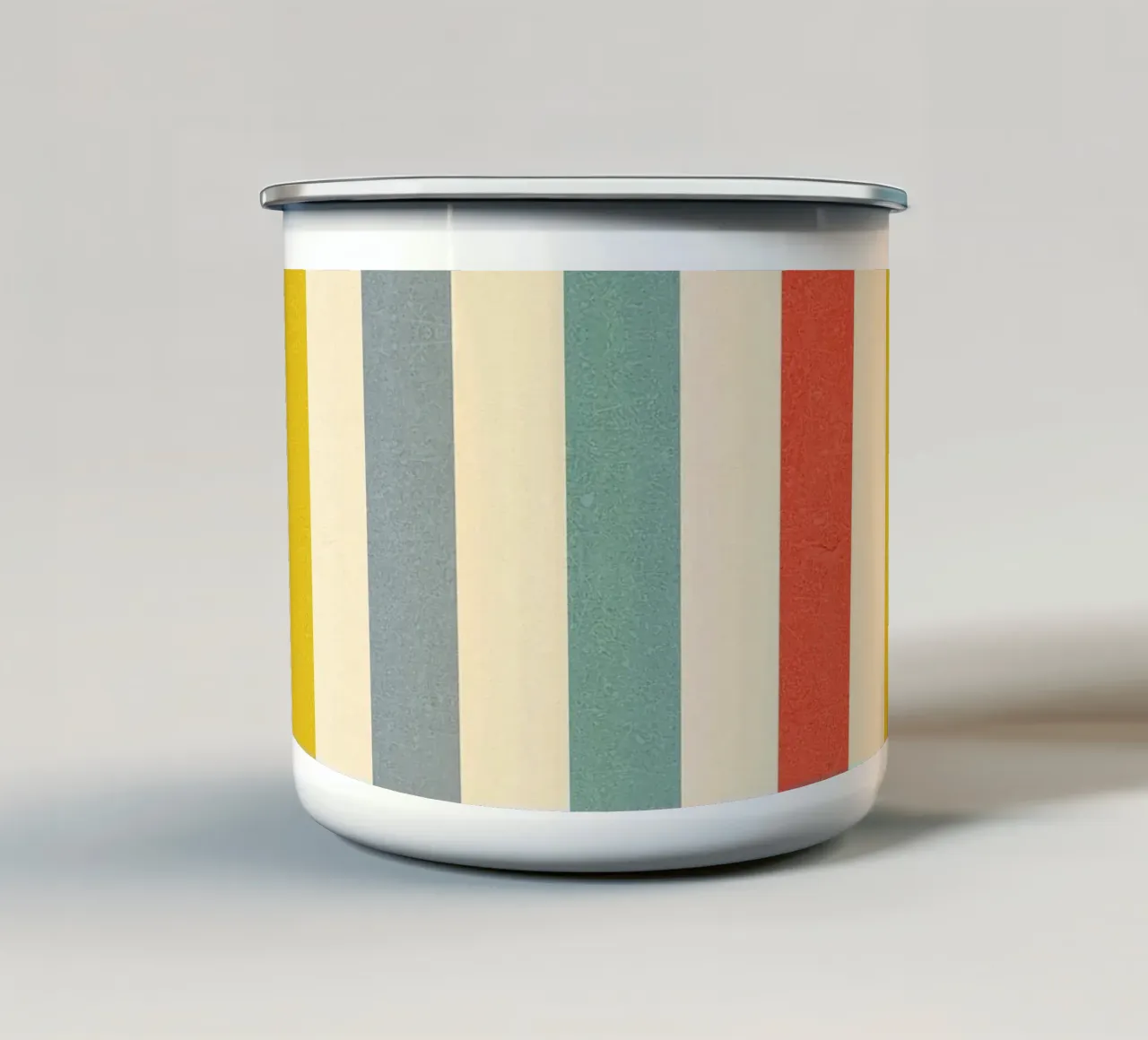 Retro Summer Stripe Pattern enamel mug by Dominique Vari Abstract