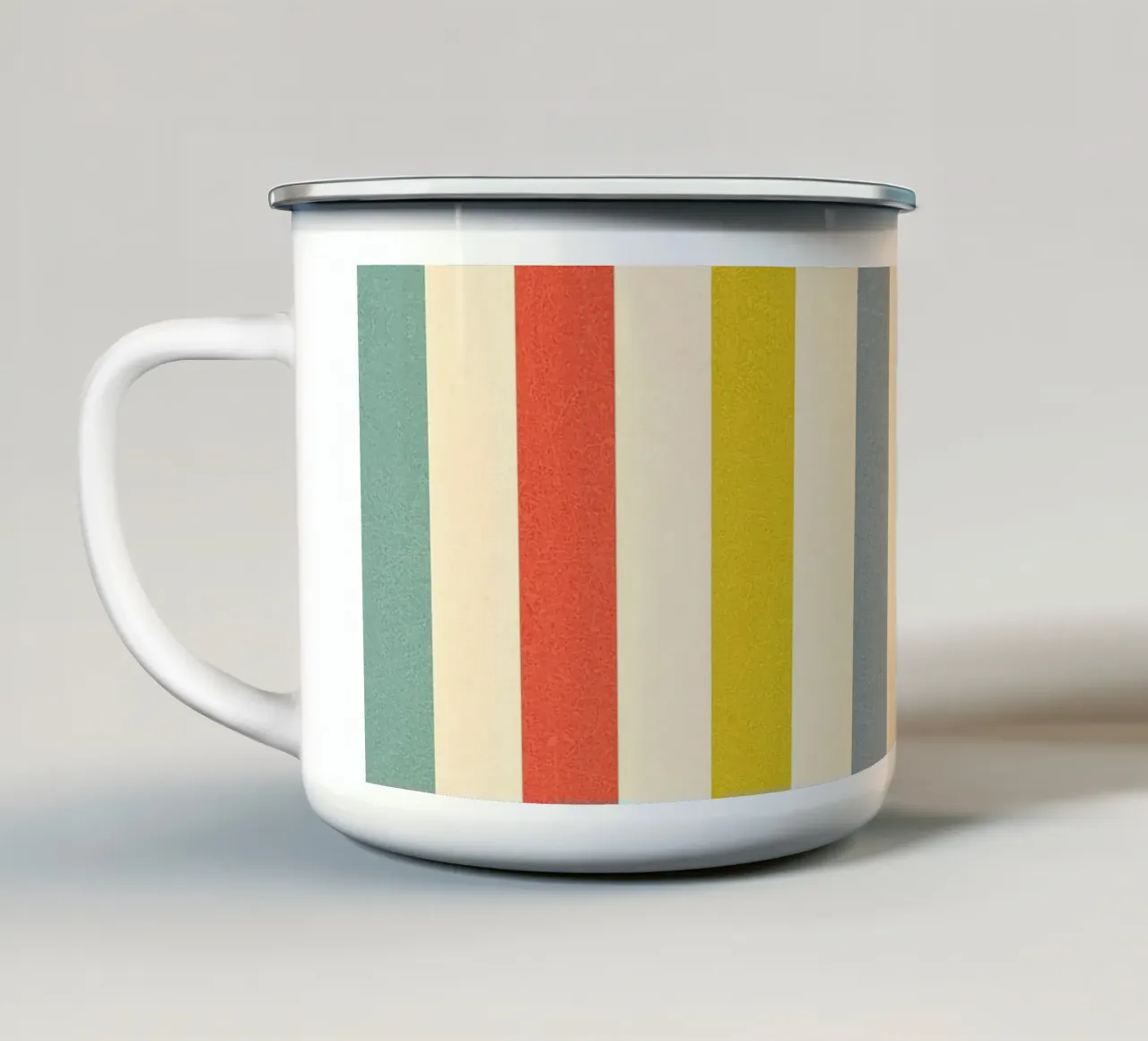Retro Summer Stripe Pattern enamel mug by Dominique Vari Abstract