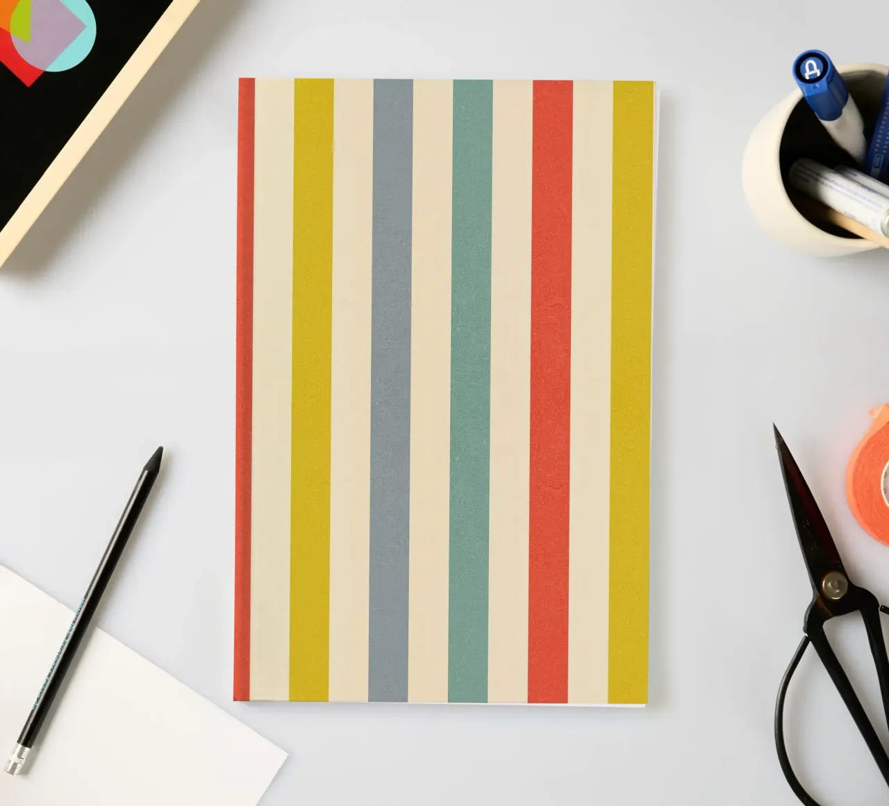 Retro Summer Stripe Pattern notebook by Dominique Vari Abstract