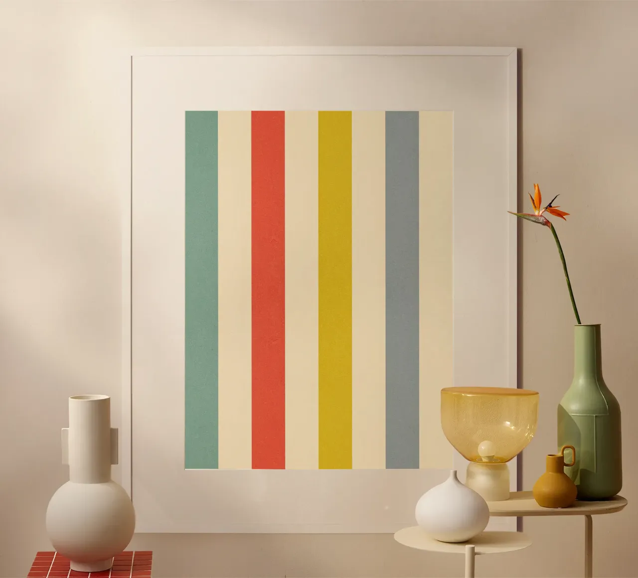 Motivo a righe retrò estivo poster da Dominique Vari Abstract