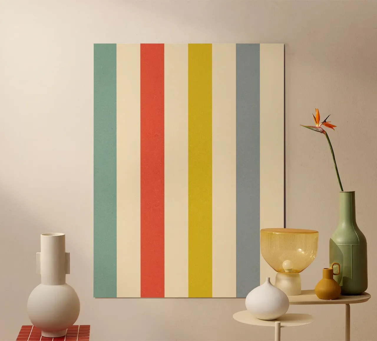 Motivo a righe retrò estivo poster da Dominique Vari Abstract