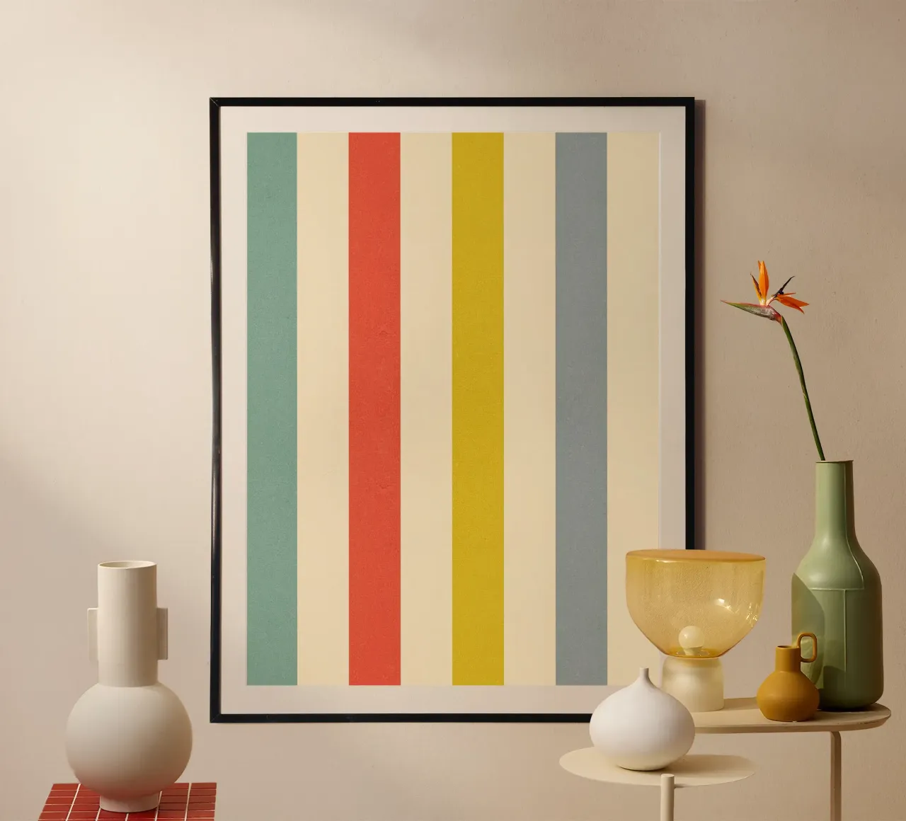 Motivo a righe retrò estivo poster da Dominique Vari Abstract