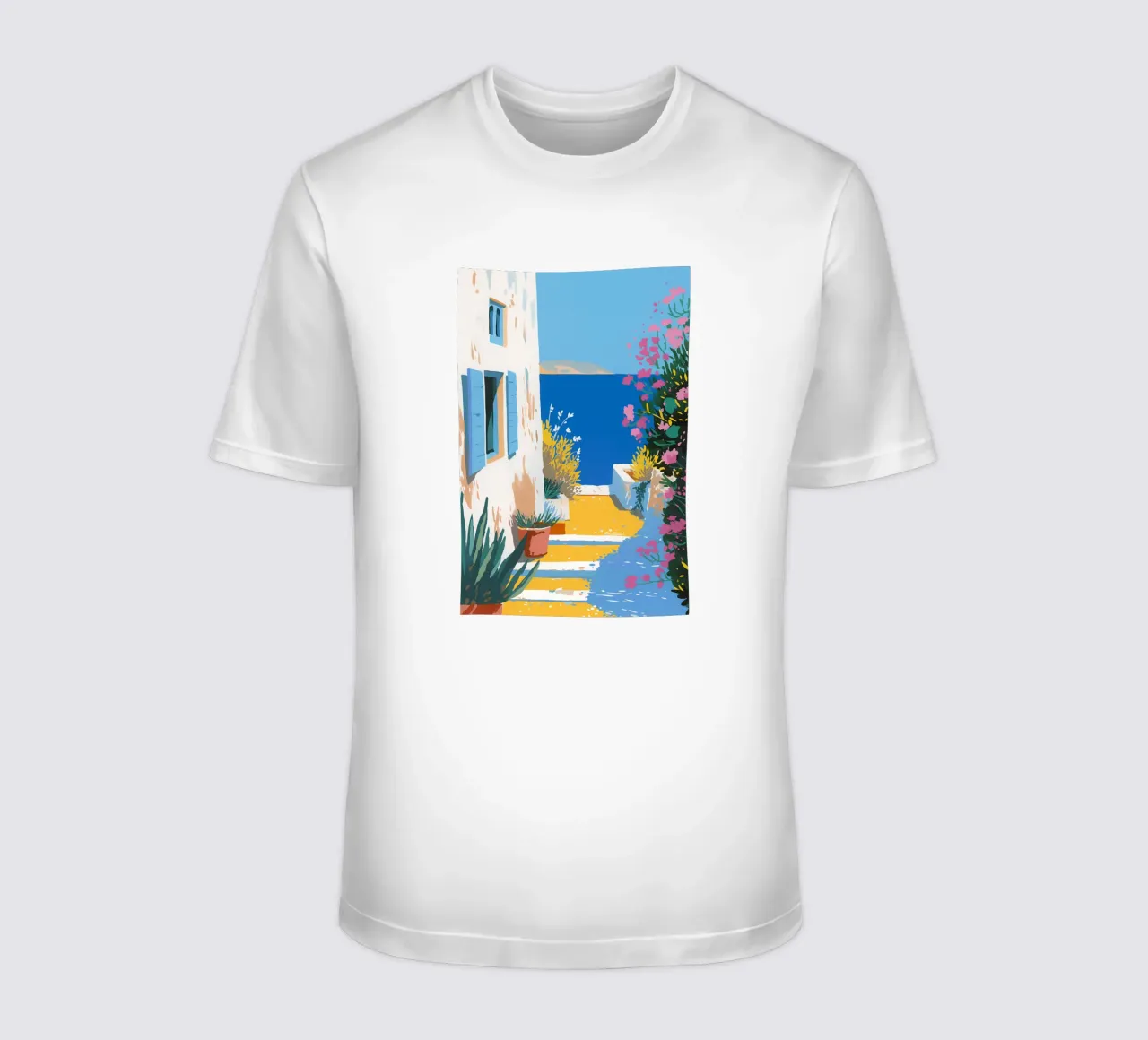 Paesaggio di scale mediterranee t-shirt da Carinaprint