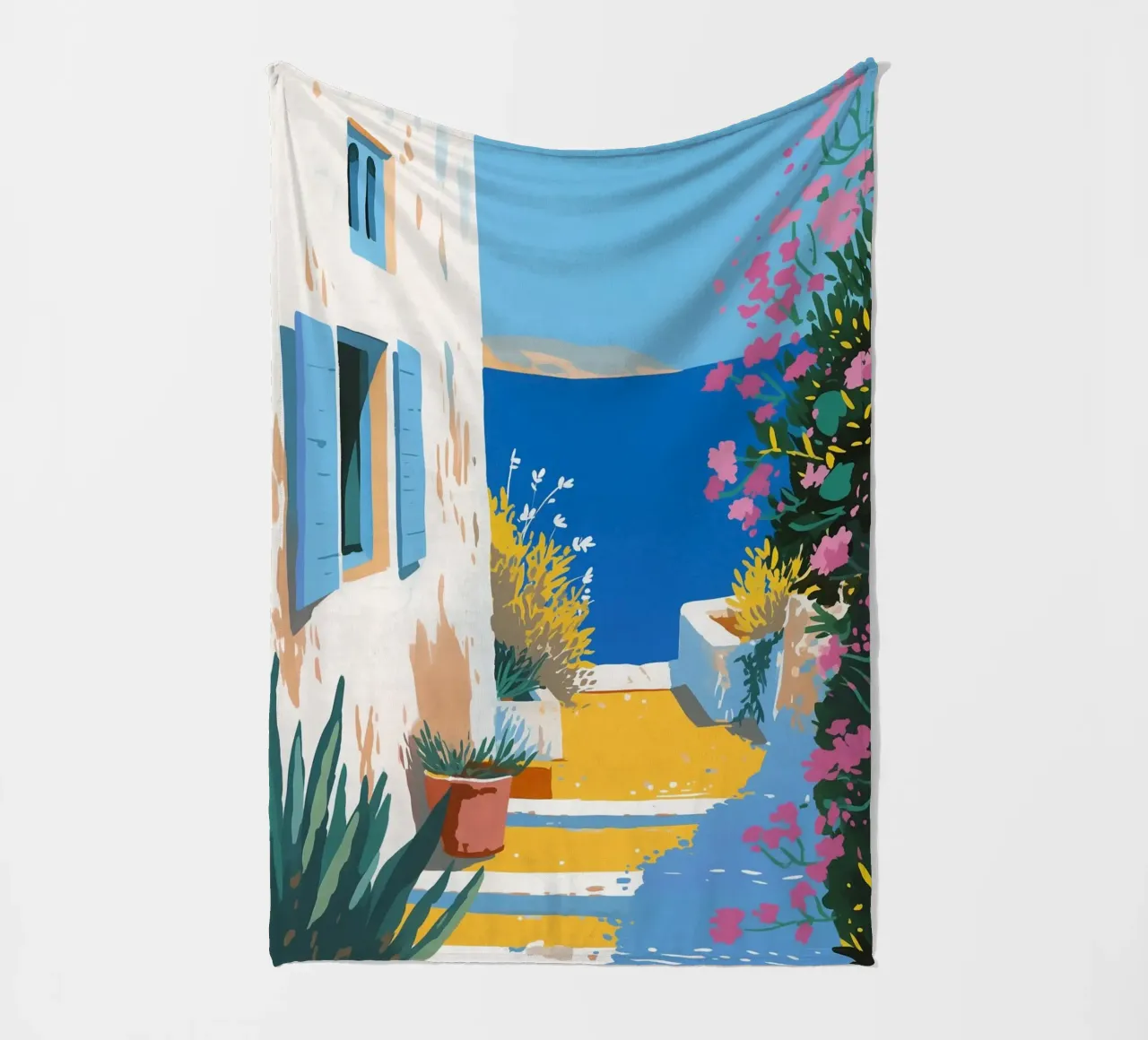 Paesaggio di scale mediterranee coperta in pile da Carinaprint