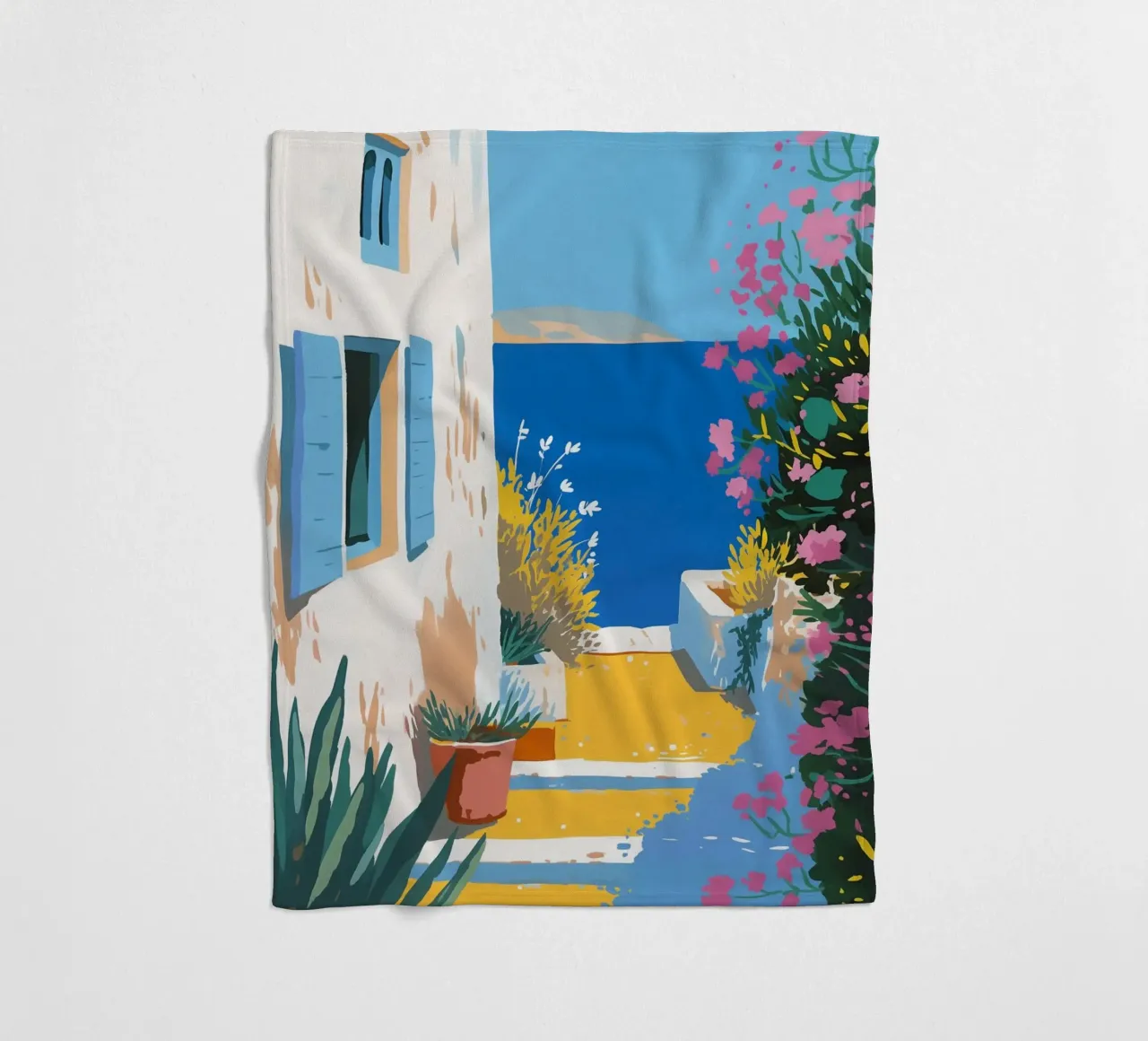 Paesaggio di scale mediterranee coperta in pile da Carinaprint