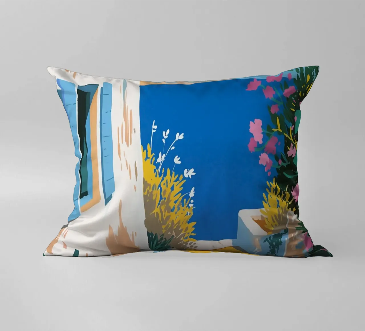 Paesaggio di scale mediterranee cuscino da Carinaprint