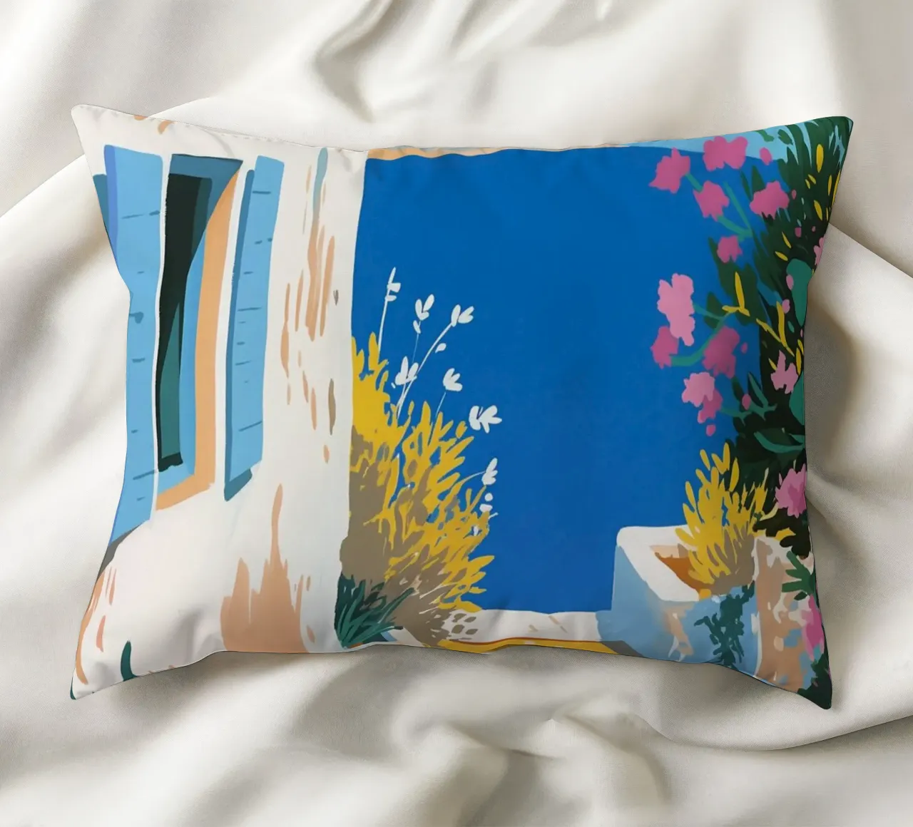 Paesaggio di scale mediterranee cuscino da Carinaprint