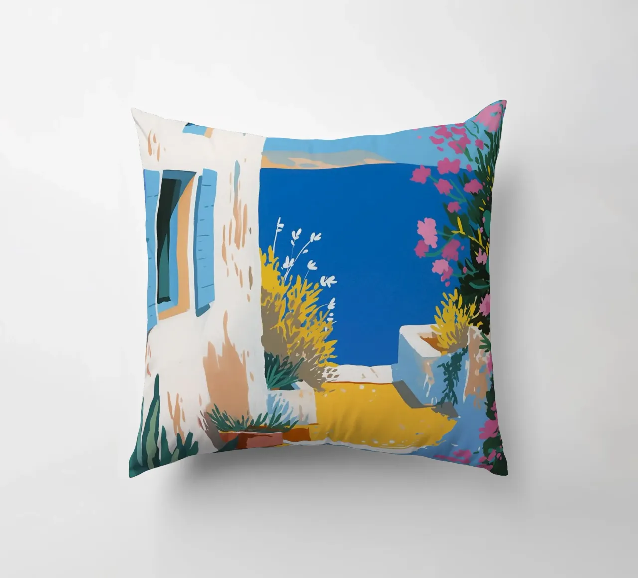 Paesaggio di scale mediterranee cuscino da Carinaprint