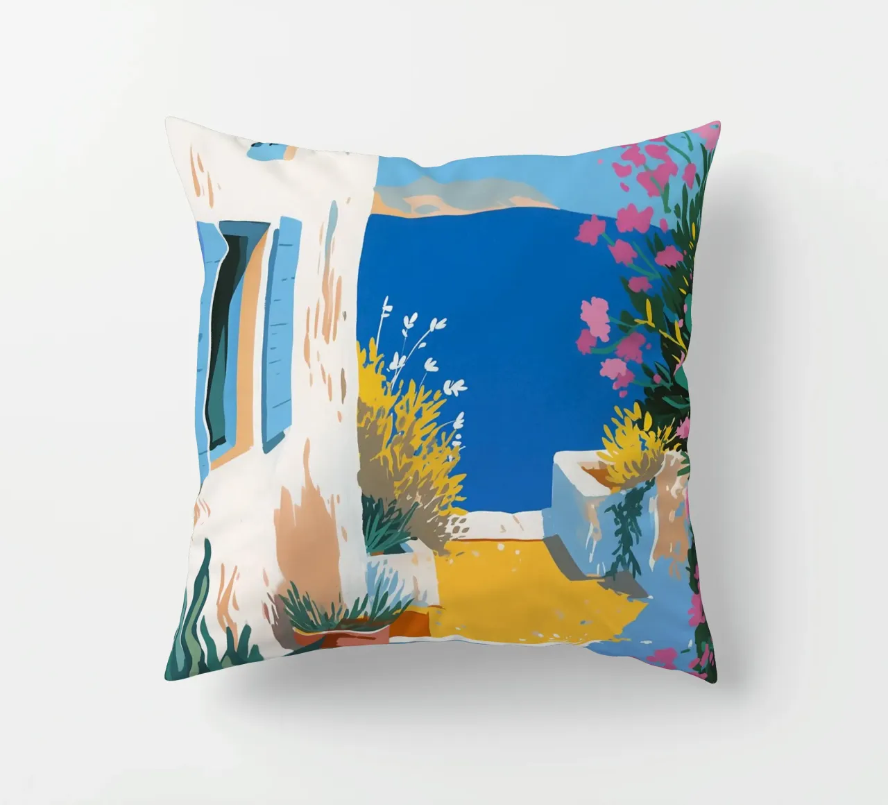 Paesaggio di scale mediterranee cuscino da Carinaprint