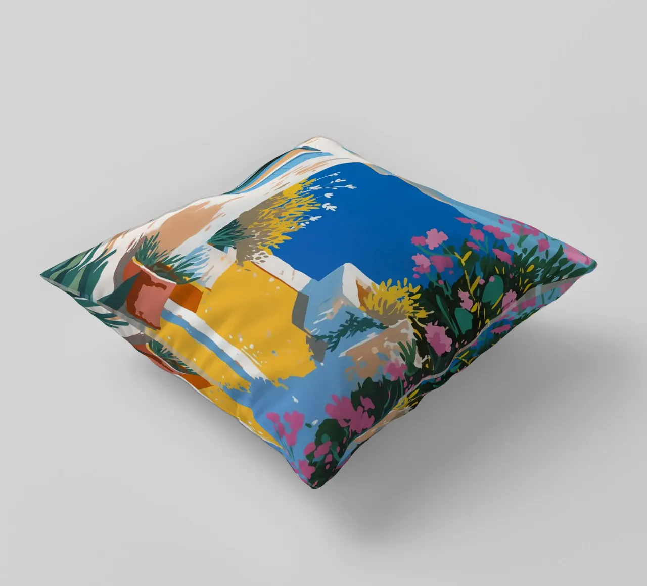 Paesaggio di scale mediterranee cuscino da Carinaprint