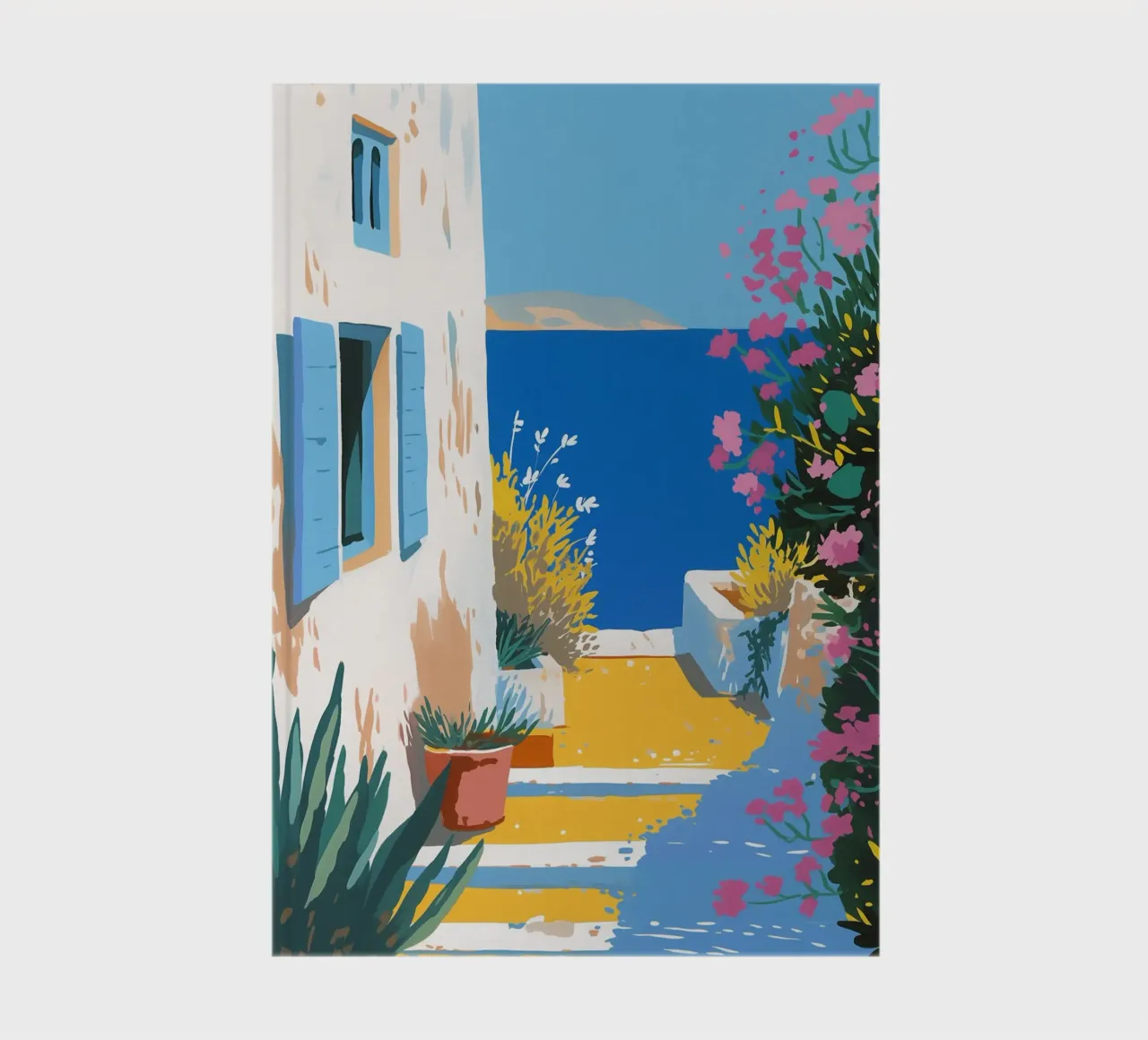 Paesaggio di scale mediterranee diario da Carinaprint
