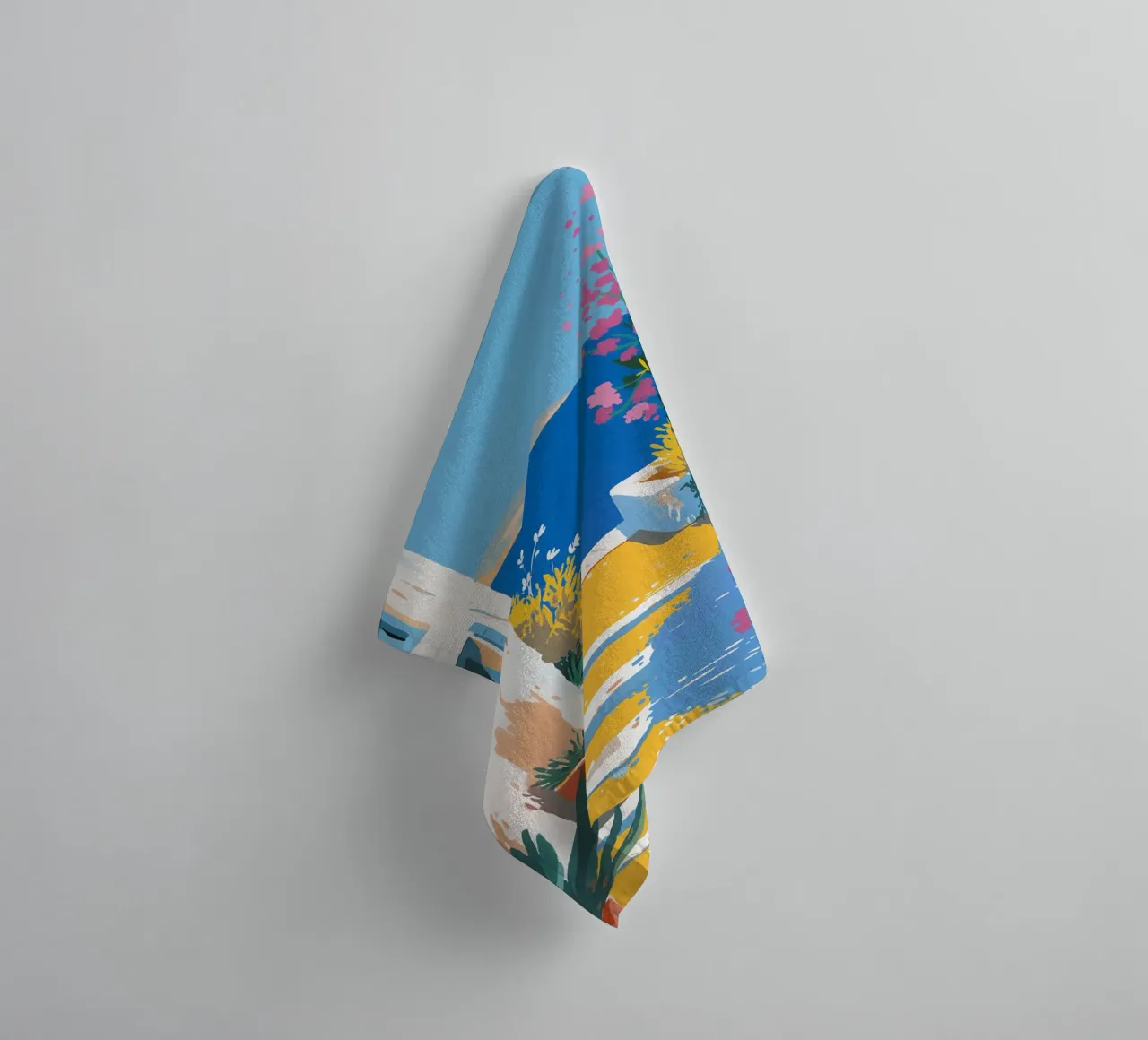 Paesaggio di scale mediterranee asciugamano da bagno da Carinaprint