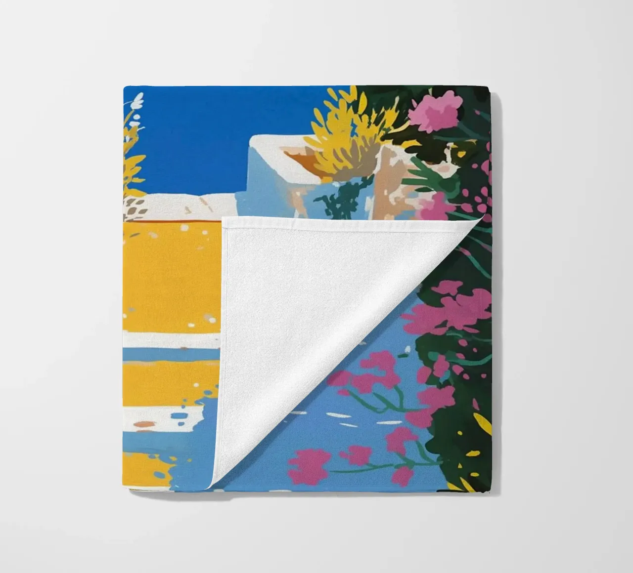 Paesaggio di scale mediterranee telo mare da Carinaprint