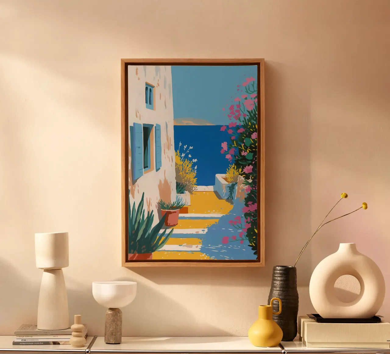 Paesaggio di scale mediterranee tela da Carinaprint
