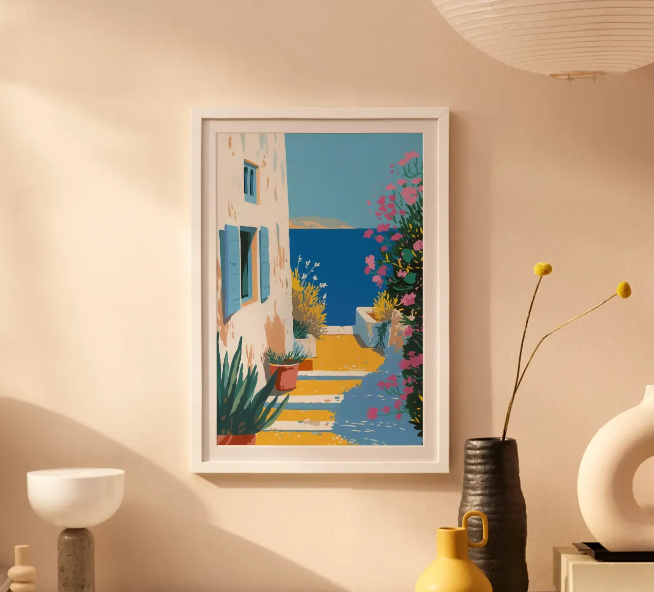 Mediterranean staircase landscape poster by Carinaprint