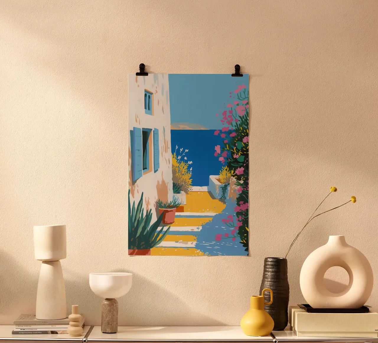 Mediterranean staircase landscape poster by Carinaprint