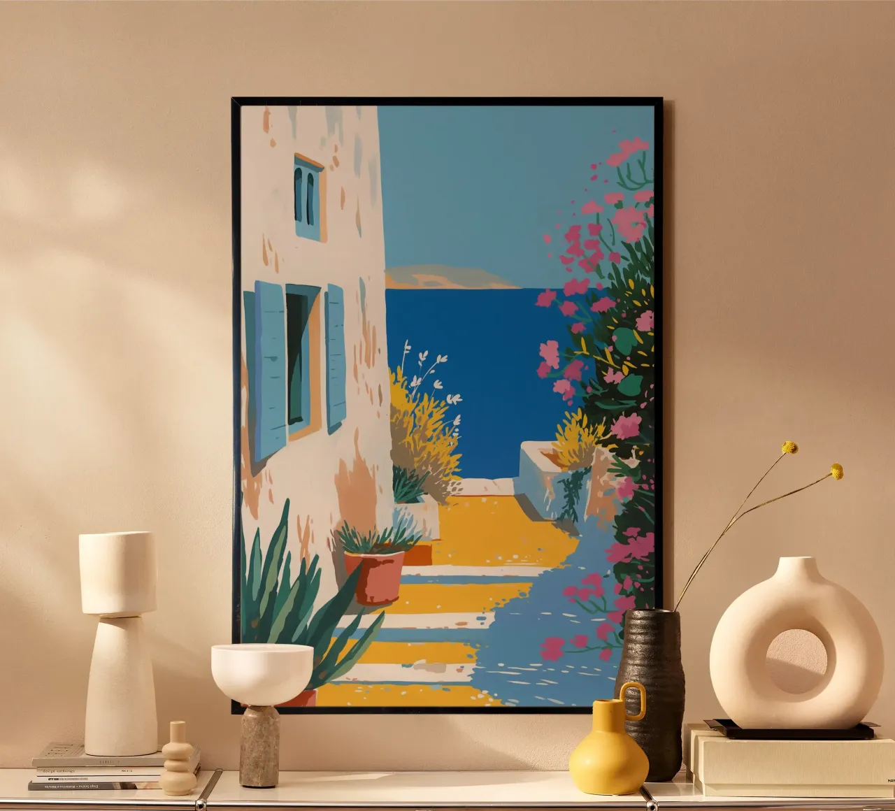 Mediterranean staircase landscape poster by Carinaprint