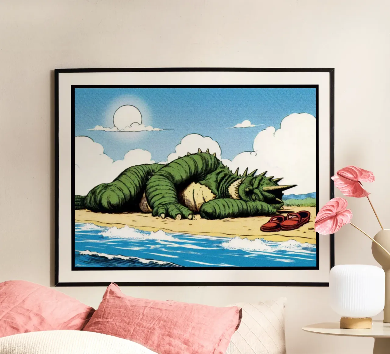 Godzilla – Vintage Posterdruck poster con telaio in legno da posterprints-by-nomad