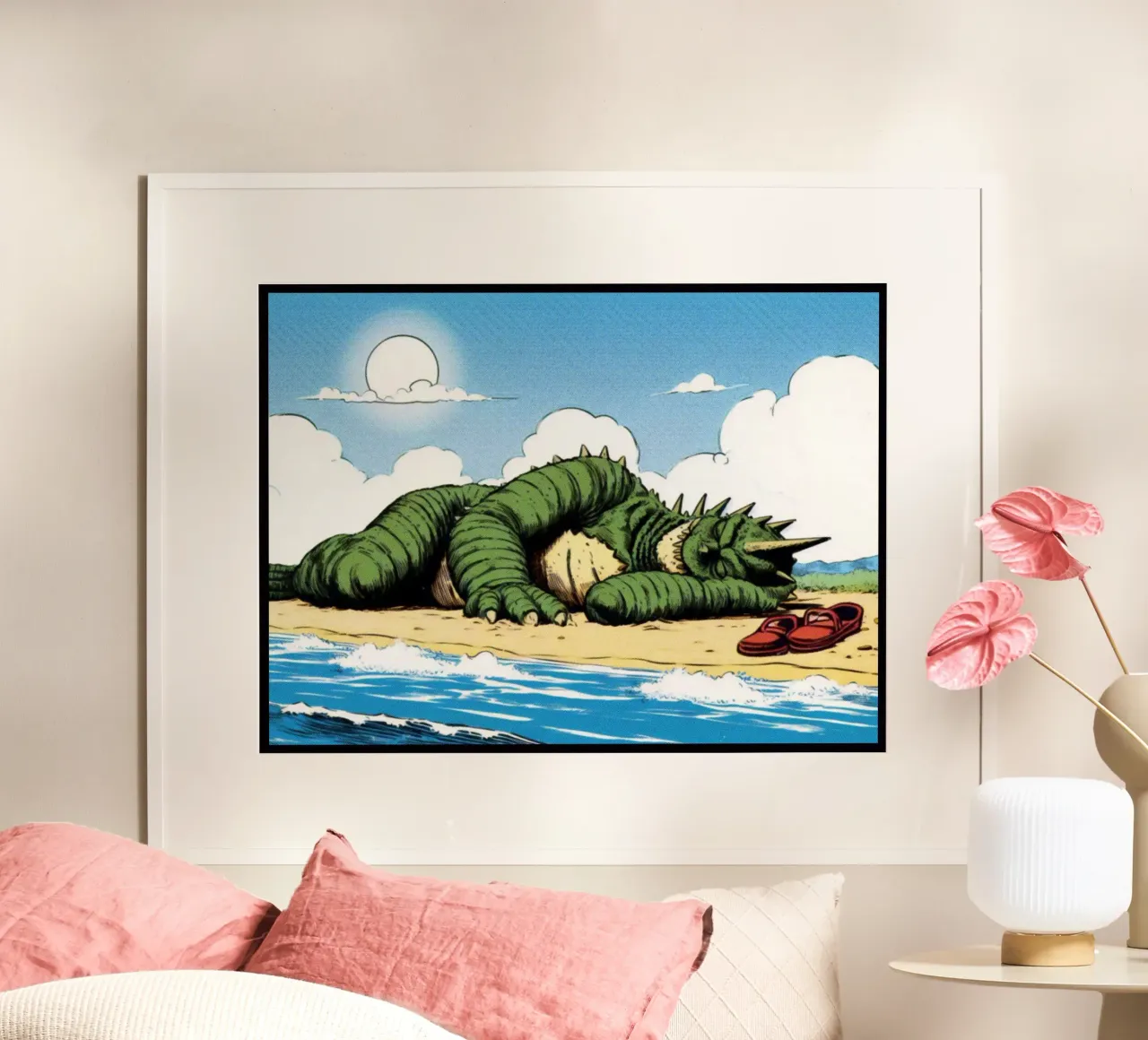 Godzilla – Vintage Posterdruck poster con telaio in legno da posterprints-by-nomad
