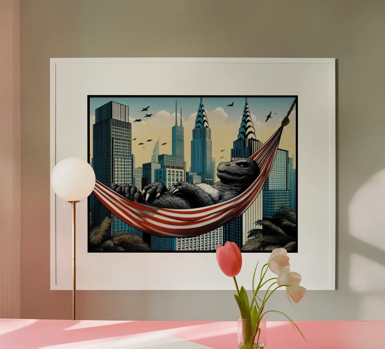 Godzilla – Vintage Posterdruck poster con telaio in alluminio da posterprints-by-nomad