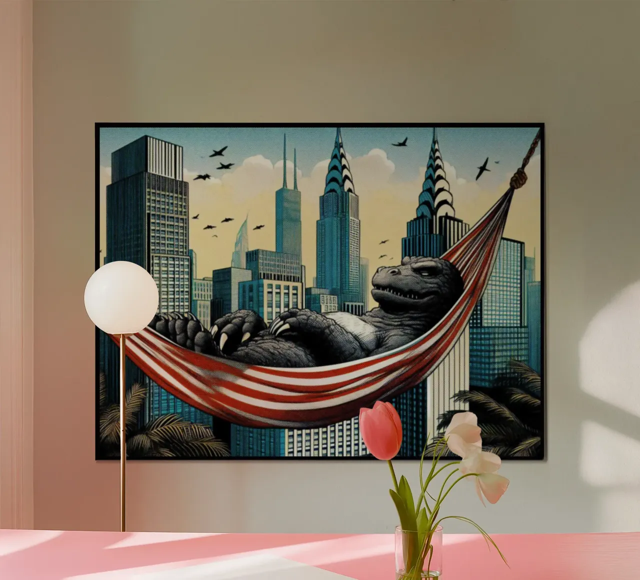 Godzilla – Vintage Posterdruck poster con telaio in alluminio da posterprints-by-nomad