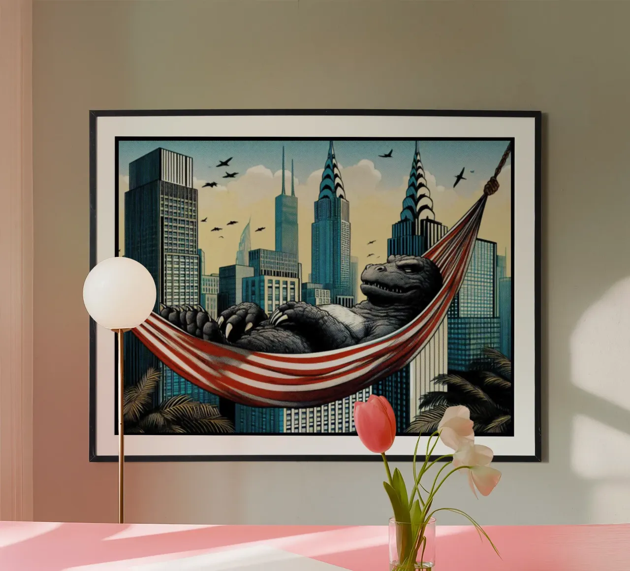 Godzilla – Vintage Posterdruck poster con telaio in alluminio da posterprints-by-nomad