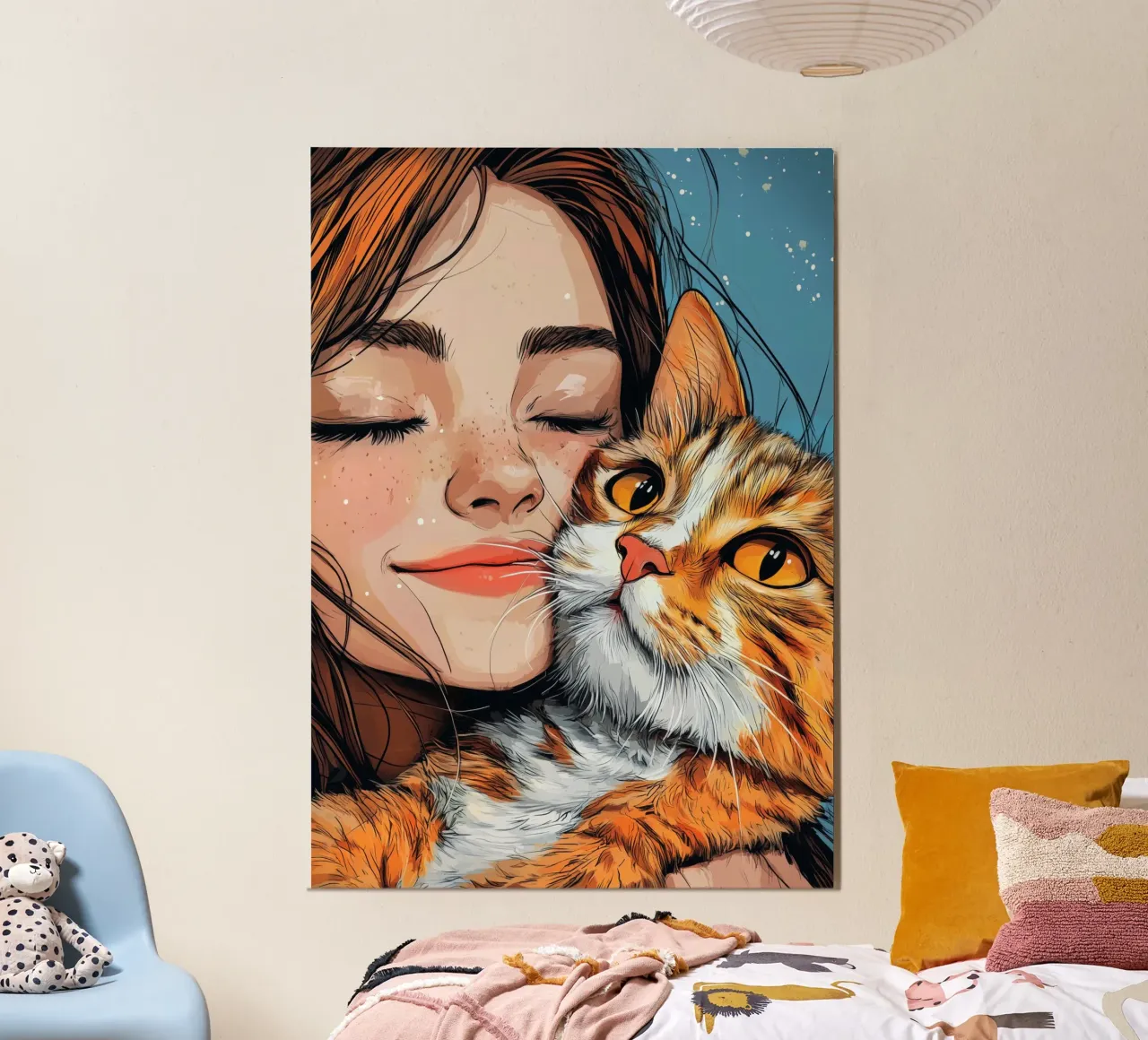 Ich liebe You Kitty Tierkunst Poster mit Kunststoffrahmen von Justyna Jaszke JBJart